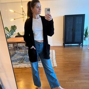 Nasty Gal Textured Black Cardigan